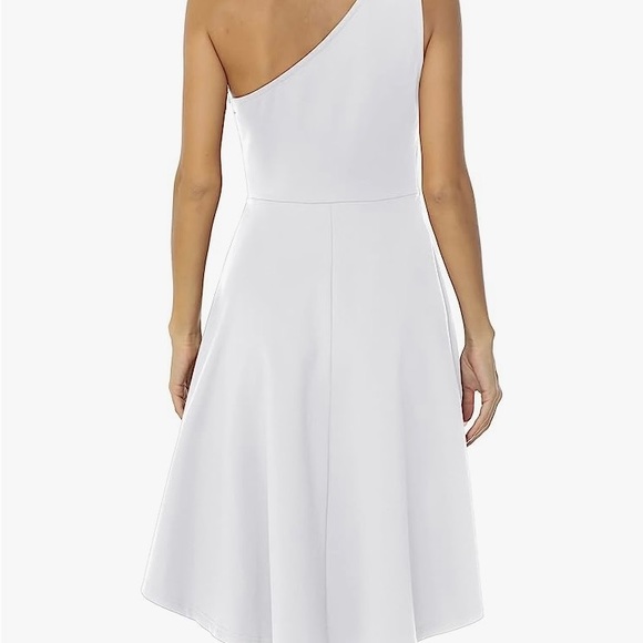 Womens One Shoulder Dress Vintage A-line High Low Hem Skater Cocktail Dress - Picture 2 of 3